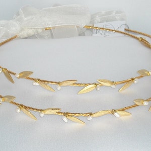 STEFANA Greek Crowns Ancient Greek Style Gold Plated Olive Leafs Orthodox Wedding Stephana Olive Leaf wedding stefana Gold leaves crowns