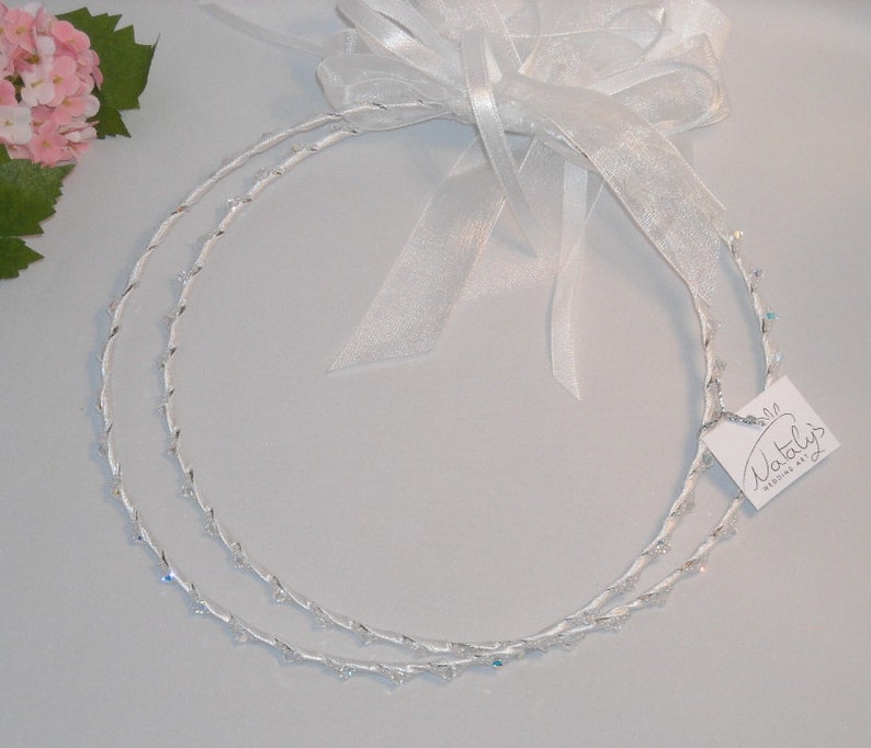 STEFANA Greek crowns Handmade White or Ivory Orthodox Wedding Crowns Stephana Tiaras