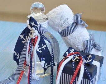 Baptism oil set Nautical boy Baptism set Orthodox Christening Oil soap set Greek boy Baptism Anchor theme baptism