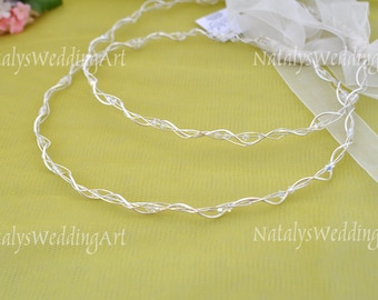 Silver Plated Stefana Greek Orthodox Wedding Stephana Handmade by NatalysWeddingArt Made with genuine Premium quality™ crystal Elements
