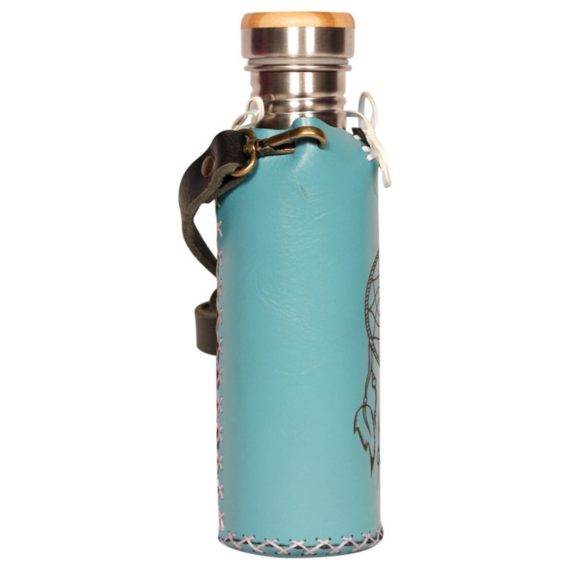 Aqua Water bottle & case Etsy