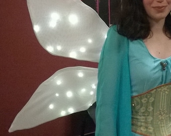 Blue Fairy dress, medieval dress, halloween dress,  fairy wings with lights