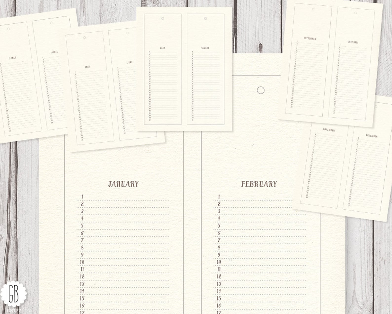 Perpetual Calendar DIY Wall Calendar Clip Art Monthly Etsy