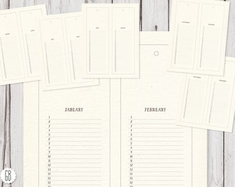 Eeuwigdurende kalender, doe-het-wandkalender, clipart, maandkalender, wandkalender 2015, organizer, verticale kalender. 177 GB