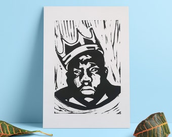 Notorious B.I.G. A4 Lino Print - 140gsm paper