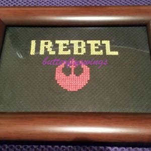 I Rebel cross stitch pattern Star Wars