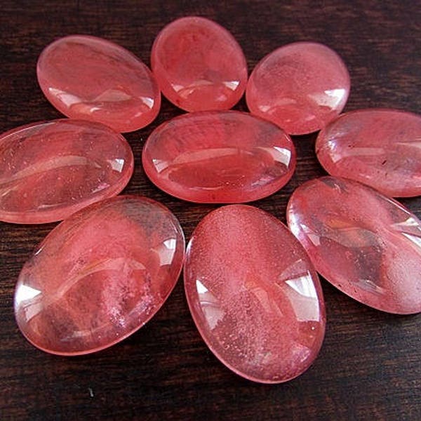 Watermelon Red Quartz Cabochon 18x25mm Quartz Cabochon Natural Soft Pink Gemstone Flat back Jewelry/Craft Supplies 1pcs