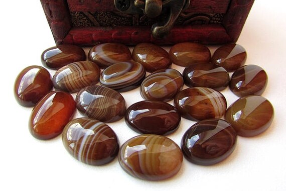 3pcs Natural Brown Onyx Agate Cabochons