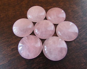 Rose Quartz Cabochon 20mm Soft Pink Gemstone Cabochon Round Natural Quartz Cabochon Flat back Stones Jewelry Supplies