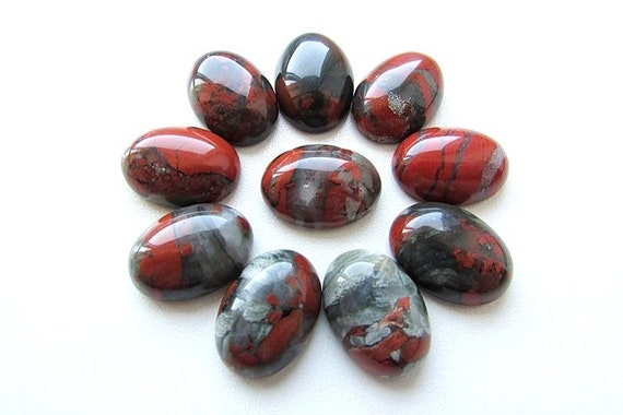 Natural African Bloodstone Oval Cabochons For Jewelry Making,34X23mm,27.40cts...@2964