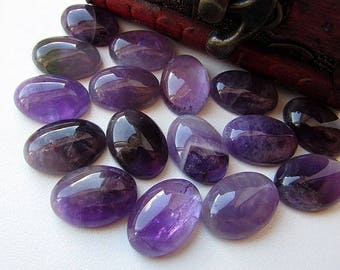 Cabochon d'améthyste naturelle 18x13mm Cabochon de pierres précieuses violettes pierre ovale naturelle dos plat bijoux/fournitures d'artisanat