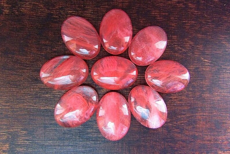 Watermelon Red Quartz Cabochon 18x25mm Quartz Cabochon Natural Soft