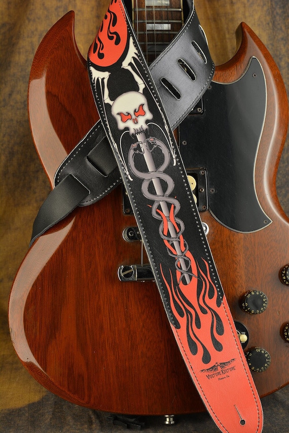 Caduceus 2 Vulture Kulture Guitar Strap - Etsy display picture 1