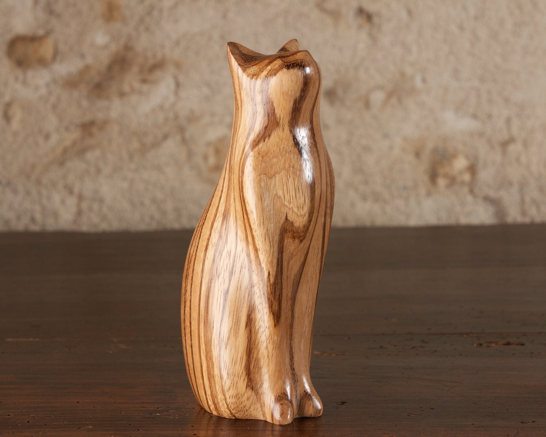 tall wooden carved cats