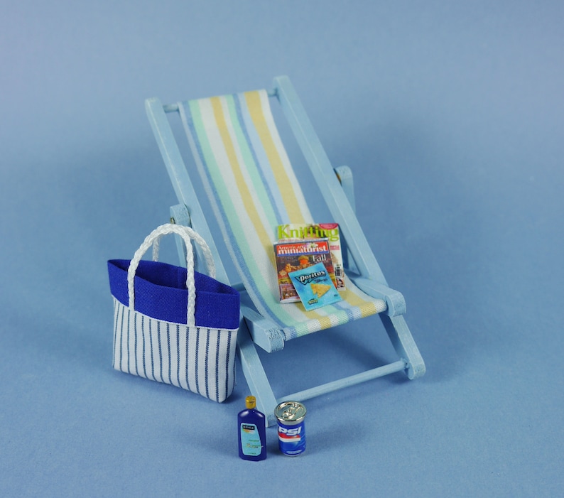 Beach Bag or Tote with Beach Accessories Blue and White Etsy