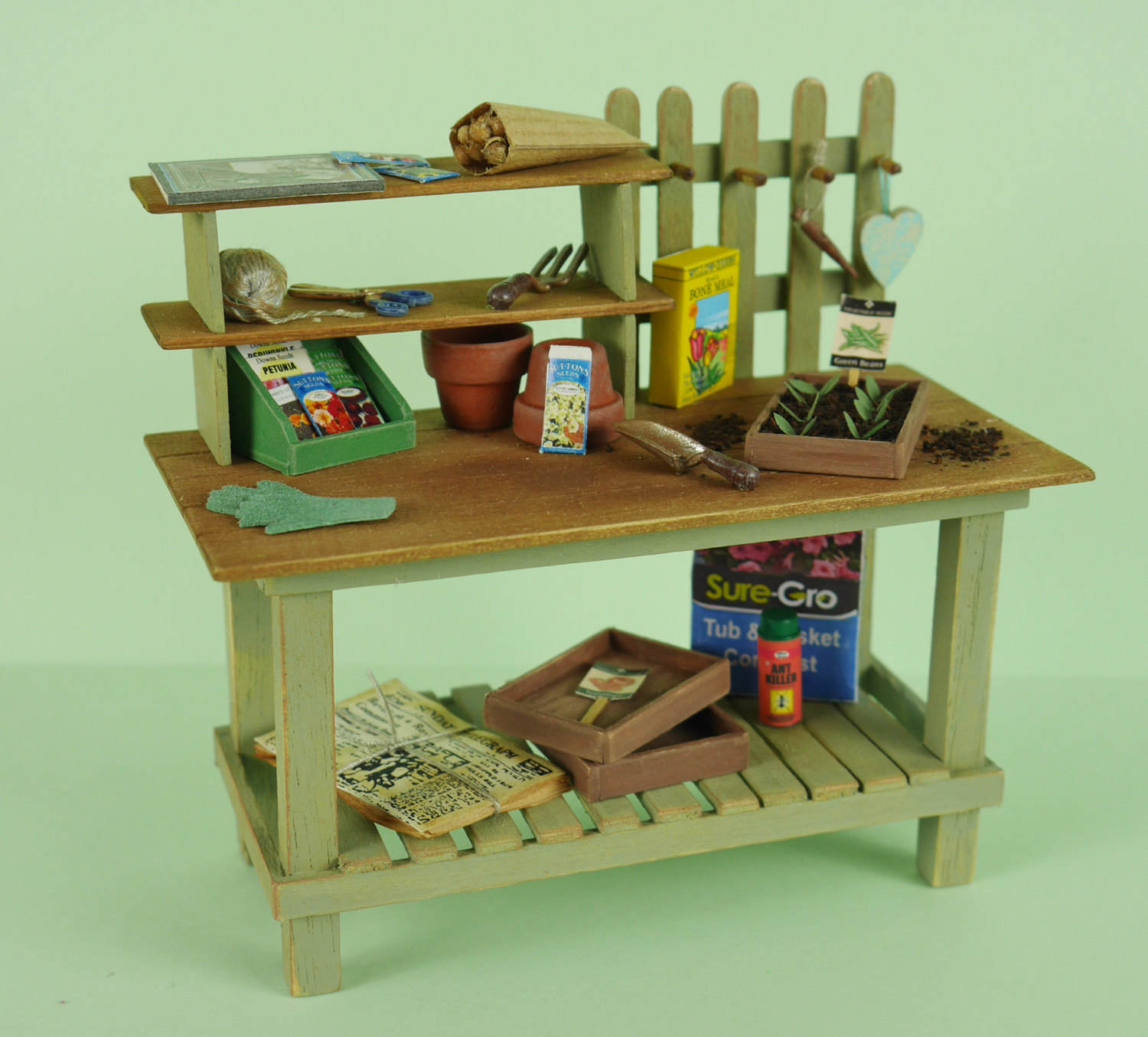 Rustic Potting Bench No. 1 112 or 1/12 Scale Dollhouse Etsy