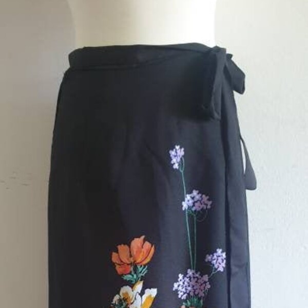 Falda larga vintage / Maxi Floral Skirt de los años 70