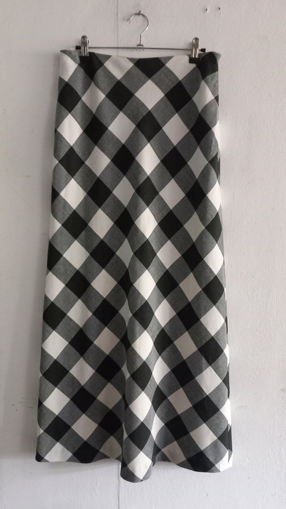 Vintage Betty Barclay Large Gingham Check Maxi Ski