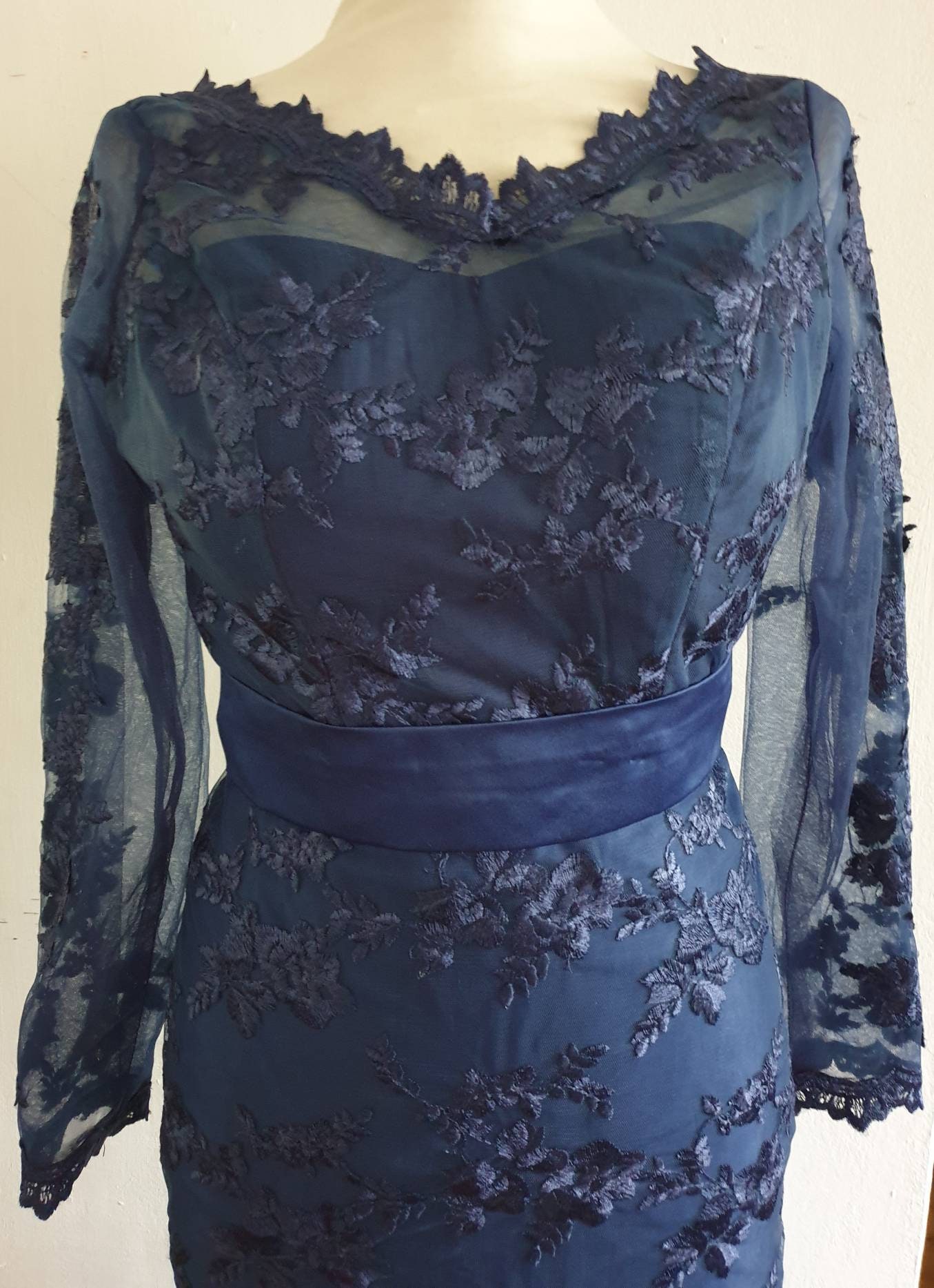 Vintage Dress / Royal Blue Lace Dress / Long Dress / Maxi - Etsy UK