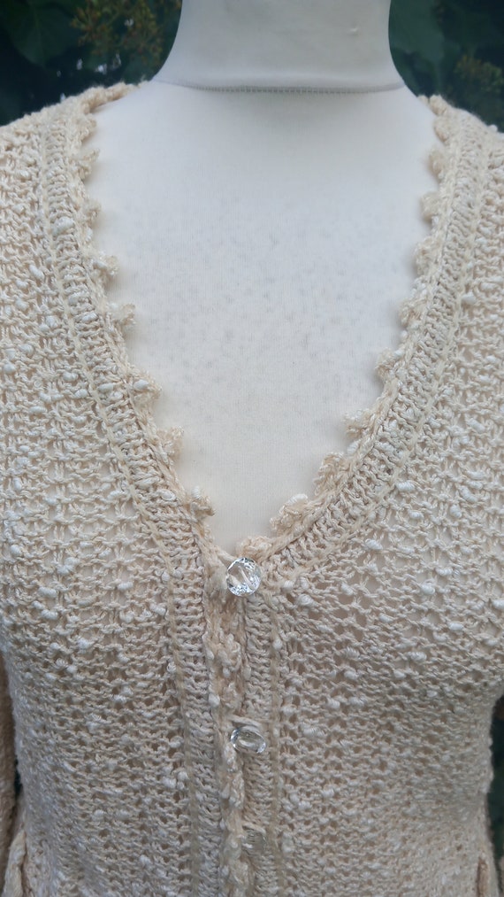 Vintage A Pallas Hand Loomed Pure Irish Linen Cardigan Gem