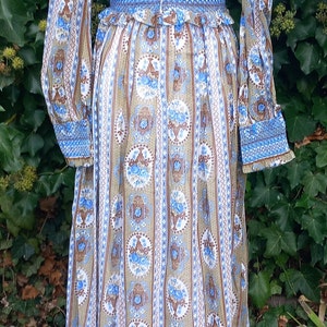 Vintage 70s Blue Floral Maxi Dress image 5