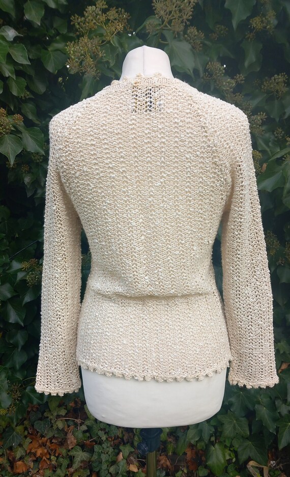 Vintage A Pallas Hand Loomed Pure Irish Linen Cardigan Gem