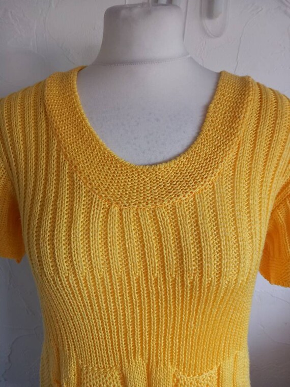 トップス Vintage / Yellow Knit 90s Vintage Yellow Knit Long Top - Etsy