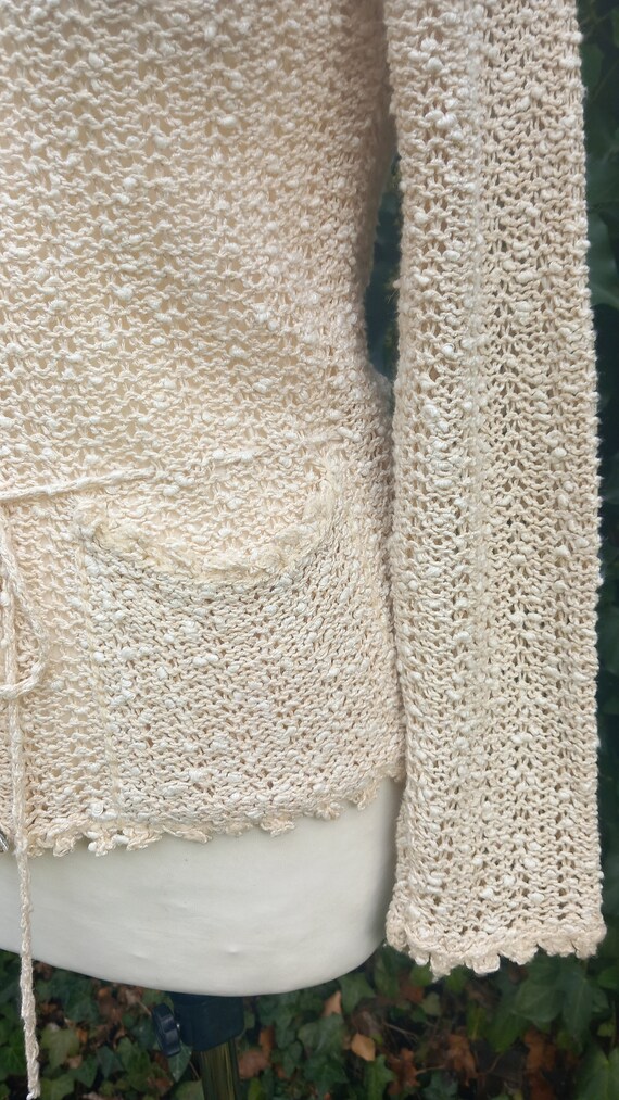 Vintage A Pallas Hand Loomed Pure Irish Linen Cardigan Gem