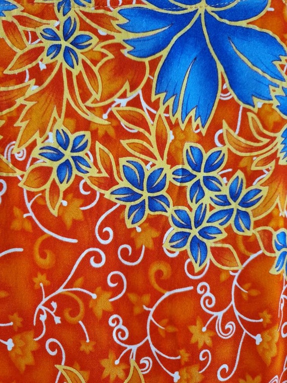 Vintage Throw Over Summer Dress / Beach Floral Orange… Gem