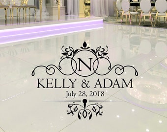 Monogram Wedding Dance Floor Decal - Personalized Wall Decals