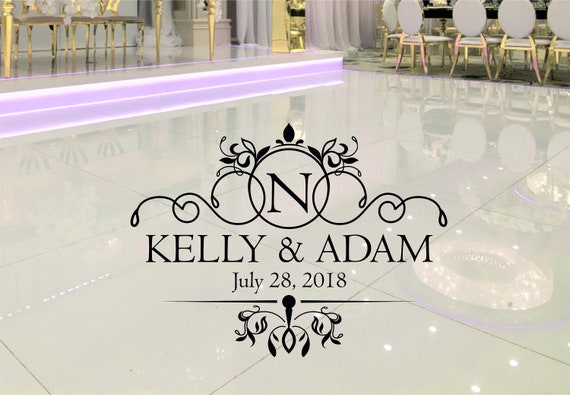 Monogram Wedding Dance Floor Decal Personalized Wall Decals Etsy