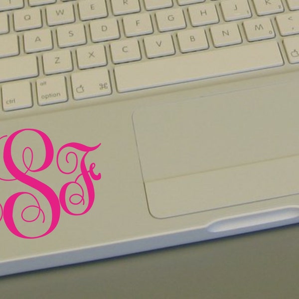 Custom Monogram - Macbook Decal - Apple iPad Decal Sticker Art Skin Vinyl iPad 1 iPad 2 iPad 3 iPad Mini