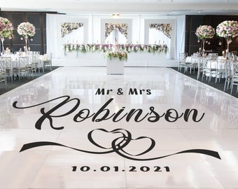Monogram Wedding Dance Floor Decal - Personalized Wall Decals