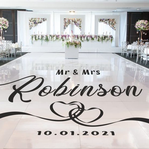 Monogramme Wedding Dance Floor Decal - Autocollants muraux personnalisés