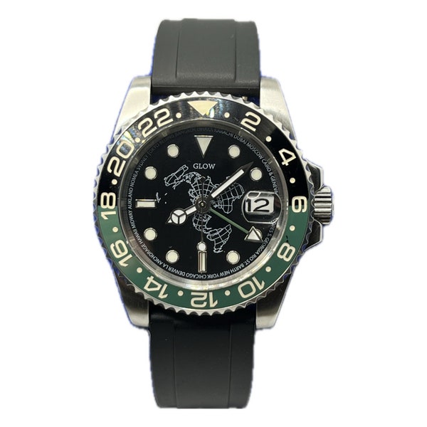 40mm 'Sprite' GMT Worldtimer Watch with Seiko NH-34A Movement