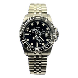 36mm &#39;Espresso&#39; GMT Worldtimer Watch with Seiko NH34A Movement