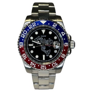 40mm &#39;Pepsi&#39; GMT Worldtimer Automatic Watch