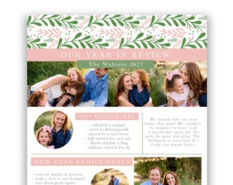 Year in Review Template - Christmas Email template - Printable Christmas Newsletter Template
