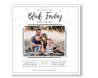 Plantilla de anuncio fotográfico para el Black Friday – PSD de 5x5 (Descarga digital)