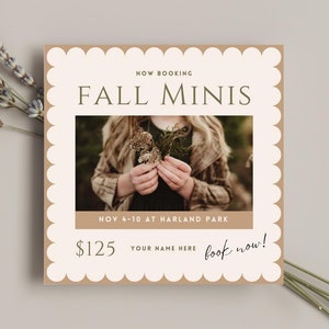 Mall för höstens mini-session: Canva Instagram-marknadsföring (digital nedladdning)
