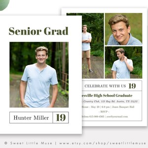 Modello di annuncio di laurea senior, modello di tessera di laurea senior, modello Photoshop per fotografi, marketing per fotografi senior