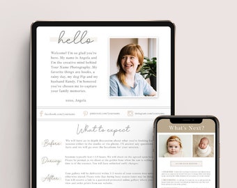 Photography Email Templates - Email Newsletter Template for photographers -  Digital Welcome Guide - Photography Client Guide for Photoshop