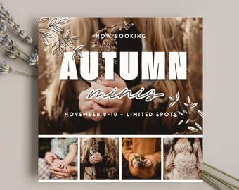 Fall Mini Session Canva Template: Instagram Marketing (Digital Download)