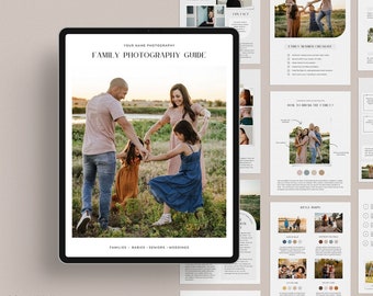 Family Photography Client Guide Template – What To Wear Session Prep + Welcome Guide for Canva