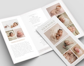 Photography client guide - photography price guide - newborn photography brochure - Printable Photography Trifold Template