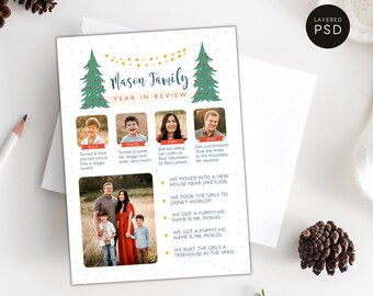 Year in Review Card Template for Photographers - Christmas card template for Photographers - Holiday card template