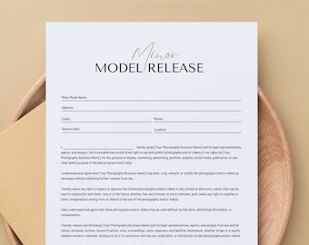 Minor Model Release Form Template: Photography Contract (Canva Editable)