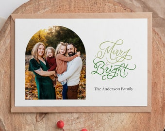 Minimalistische Weihnachtsfotokarte Vorlage: Bearbeitbare Canva Collage (Instant Download)