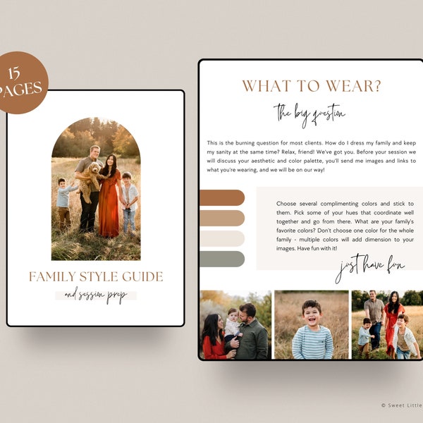 Photography Style Guide Template for Canva - Editable What to Wear Guide - Digital Style Guide for Photographers - Instant Download