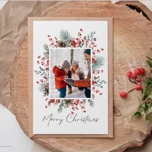Minimalist Christmas Card Template for Canva - Editable Christmas Photo Card - Printable Christmas Card Instant Download